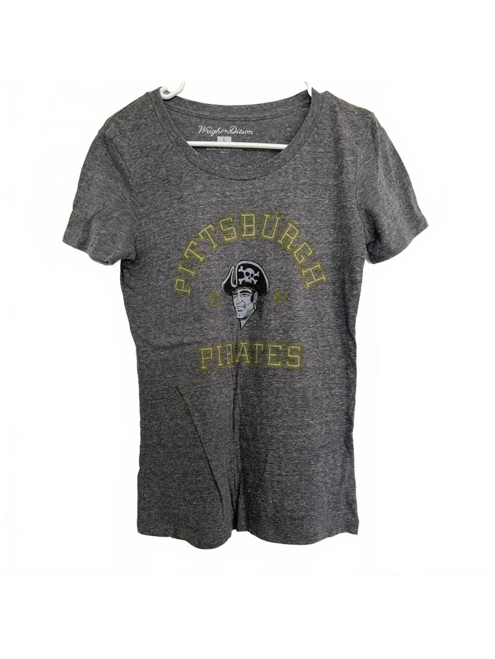 Wright & Ditson Pittsburgh Pirates Gray Graphic Tee | MLB Baseball Shirt